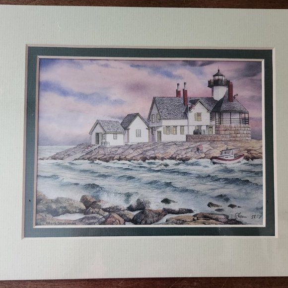 Cuckolds, Maine Signed Lighthouse Print by Mark Sherman - Picture 1 of 6